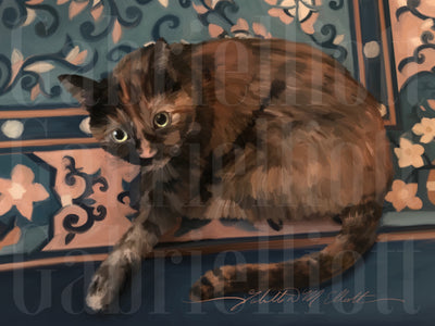 Cat on Chinese Carpet