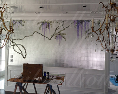 Silver Leaf Dining Room Hollywood Home 2014 - DISPLAY ONLY - NOT FOR SALE